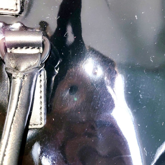 💟😯 -Michael Kors-Hamilton-Black on Black-Patent Matte Lock 🔐 Satchel bag - Picture 7 of 12